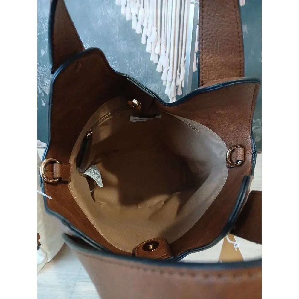 Tommy Bahama Woven Bucket Bag Purse Tote Removable Inner Pouch Natural Straw